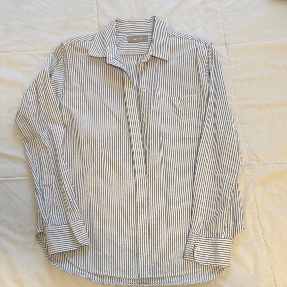 Striped Blue and White Shirt